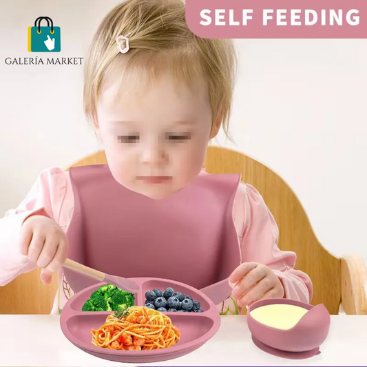 BEBÉ MUNCH -Juego de comidas para bebés, 6 piezas de silicona
